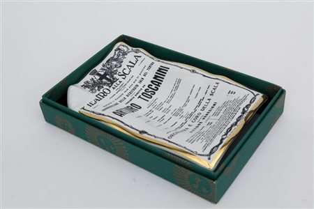 PIERO FORNASETTI Un posacenere "Manifesto inaugurazione della ricostruita...