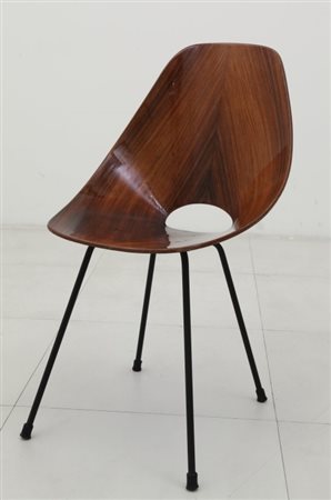 VITTORIO NOBILI Una sedia "Medea" per FRATELLI TAGLIABUE, 1955. Ferro...