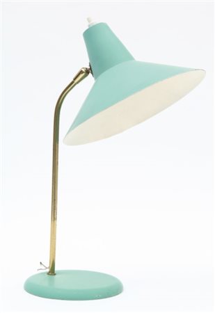 STILUX Una lampada da tavolo, anni "60. Ottone, alluminio laccato. Marcata...