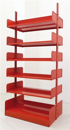 LIPS VAGO Una libreria "Congresso", anni "60. Acciaio smaltato. Cm 220 (h) x...