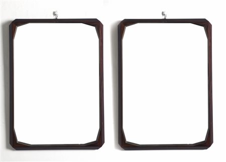 CESANA & C. (Editore) Due specchi d parete "Cristallux", anni "60. Legno di...