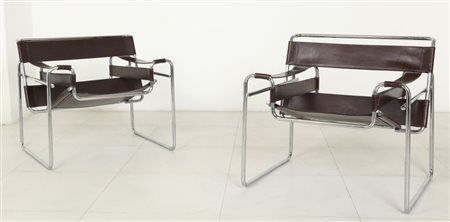 MARCEL BREUERDue poltrone "Vassily", design 1925, produzione GAVINA, 1962....