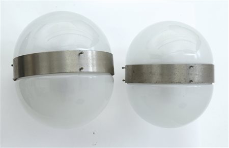 SERGIO MAZZADue lampade a parete "Clio" per ARTEMIDE, 1960. Ottone nichelato...