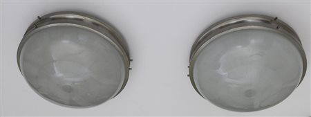 SERGIO MAZZADue plafoniere "Sigma" per ARTEMIDE, 1960. Ottone nichelato...