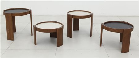 GIANFRANCO FRATTINI Quattro tavolini componibili "780" per CASSINA, 1966....