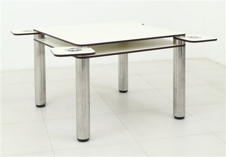 JOE COLOMBOUn tavolo "Poker" per ZANOTTA, 1969. Acciaio inossidabile,...
