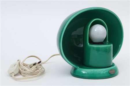 UNA LAMPADA DA TAVOLO, anni "70. Ceramica smaltata, targhetta metallica con...