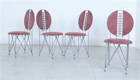 FRANK LLOYD WRIGHTQuattro sedie "Midway 2" (Mod. 603), disegno 1914,...