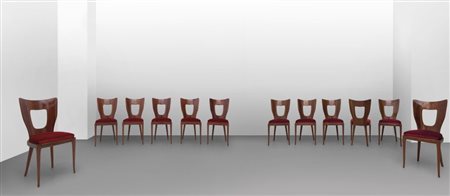 OSVALDO BORSANIUn insieme di 12 sedie, esecuzione ARREDAMENTI BORSANI,...