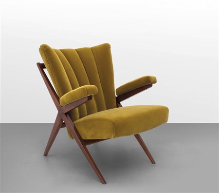 FRANCO ALBINIUna rara poltrona "432" per CASSINA, 1948. Legno di ciliegio. La...