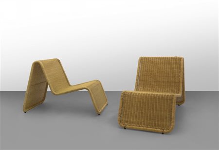 TITO AGNOLIDue poltrone "BR 3" per PIERANTONIO BONACINA, 1962. Tondino di...