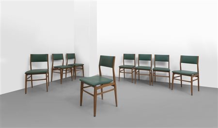PAOLO BUFFA, MARIO QUARTIUn insieme di otto sedie, esecuzione TONON & C.,...