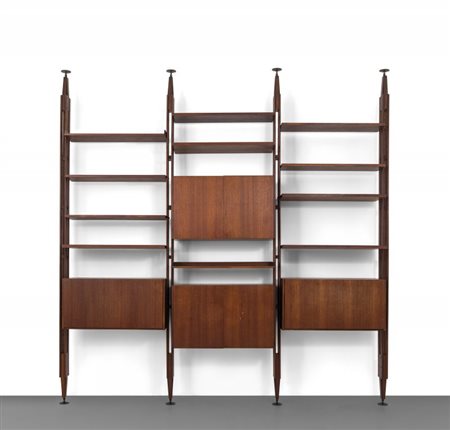FRANCO ALBINI Una libreria "LB 7" per POGGI, 1957. Legno di teak, legno...