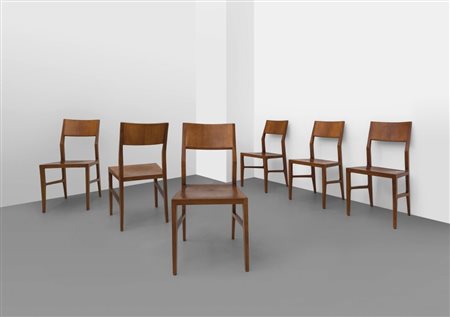 GIO PONTI Un insieme di sei sedie per DOMUS NOVA LA RINASCENTE, circa 1940....
