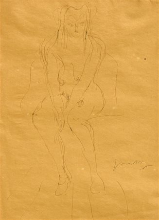 Lucio FONTANA (Rosario Santa Fè 1899-Varese 1968) Nudo femminile, 1946,...
