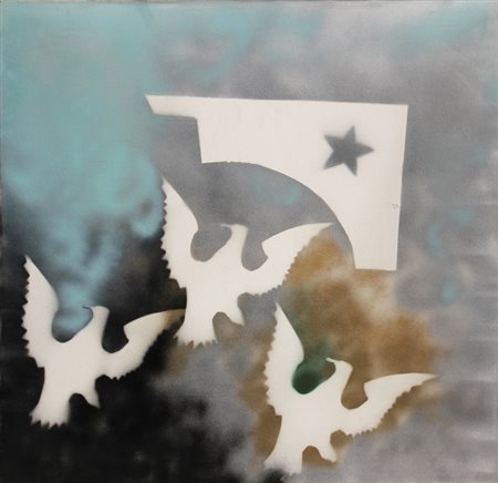 Franco ANGELI (Roma 1935-Roma 1988) Senza titolo, 1973, spray su tela, cm....