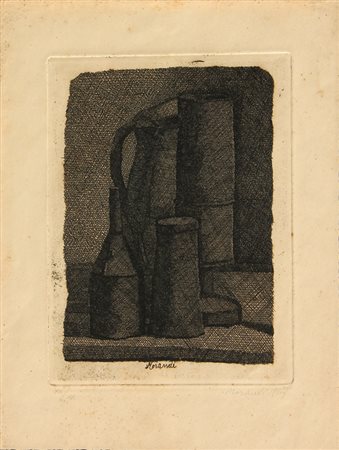 Giorgio MORANDI (Bologna 1890-Bologna 1964) Natura morta con quattro oggetti,...