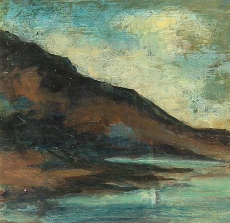 Carlo CARRA' (Quargnento 1881-Milano 1966) Paesaggio, 1926, olio su tavola,...
