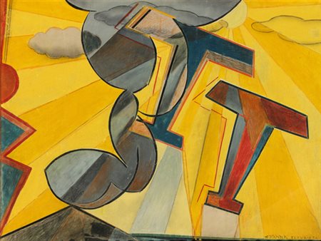 Giulio D'ANNA (Villarosa 1908-Messina 1978) Senza titolo, anni 30, tempera e...