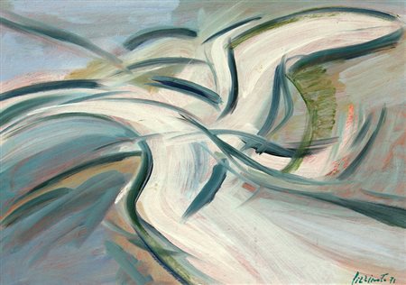 Armando PIZZINATO (Maniago 1910-Venezia, 2004) Gabbiani, 1971, olio su...