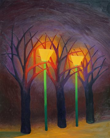 SALVO (Leonforte 1947-Torino, 2015) Novembre, 1990, olio su tela, cm. 90 x...