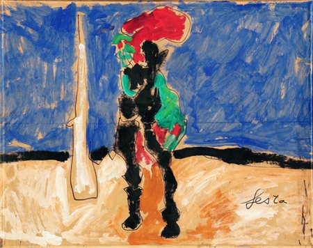 Tano FESTA (Roma 1938-Roma 1988) Senza titolo, anni 80, acrilici e pennarello...