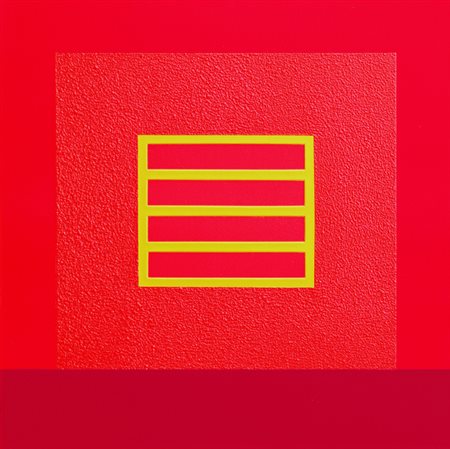 Peter HALLEY (New York, 1953-) Red Prison, 2006, roll-a-tex, acrilico day-glo...