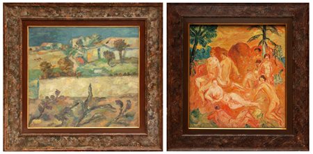 Renato BIROLLI (Verona 1905-Milano 1959) Paese a Monluè, 1939, olio su tela,...