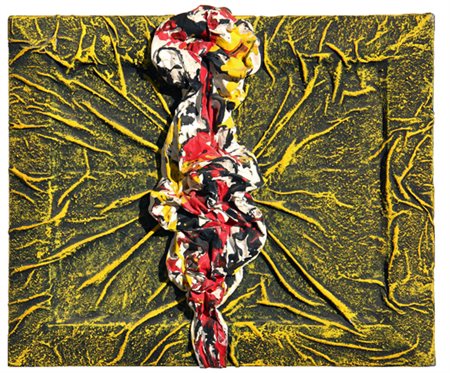 Agenore FABBRI (Barba 1911-Savona 1998) Forma, 1991, acrilico e stoffa su...