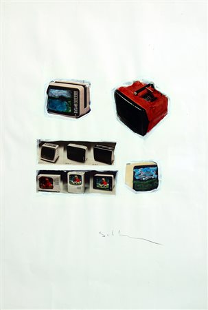 Mario SCHIFANO (Homs 1934-Roma 1998) Senza titolo, 1979, tecnica mista su...