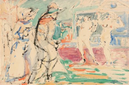 Mino MACCARI (Siena 1898-Roma 1989) Senza titolo, 1945, tecnica mista...