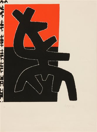 Giuseppe CAPOGROSSI (Roma 1900-Roma 1972) Senza titolo, litografia, cm. 69.5...