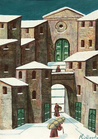 (Norberto Proietti) NORBERTO (Spello 1927-Spello 2009) Struttura, olio su...