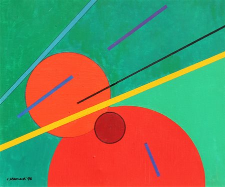 Luigi VERONESI (Milano 1908-Milano 1998) Costruzione x 13, 1996, olio su...