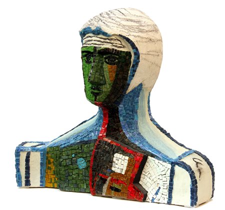 Sandro CHIA (Firenze 1946-) Senza titolo, 2004, terracotta e mosaico, cm. 43...