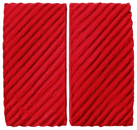 Pino PINELLI (Catania 1938-) Pittura R, 2003, tecnica mista, cm. 29 x 15, La...