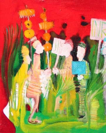 Marco CINGOLANI (Como 1961-) Imperi, 2008, olio su tela, cm. 40 x 30, Firma,...