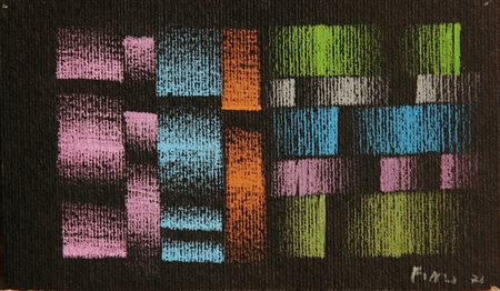 Ennio FINZI (Venezia 1931-) Senza titolo, 1971, pastelli su cartoncino, cm....