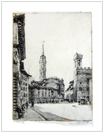 ANTONIO CARBONATI Mantova 1893 – Roma 1956 Senza titolo 1921 Acquaforte es. X...