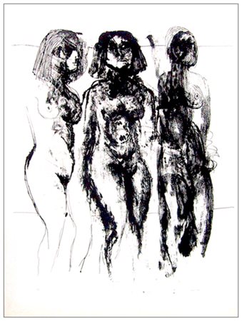 BRUNO CASSINARI Piacenza 1912 – Milano 1992 Senza titolo Litografia a colori...