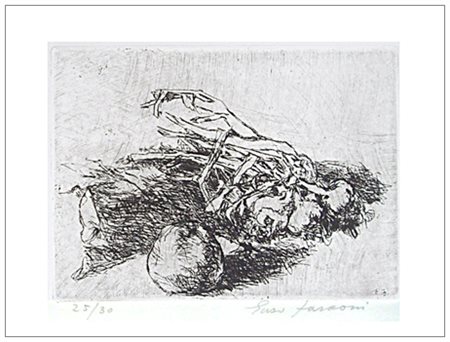 ENZO FARAONI Santo Stefano Magra 1920 Senza titolo Puntasecca es.25/30. Firma...