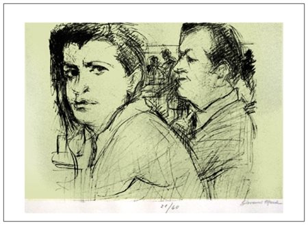 GIOVANNI MARCH Tunisi (Tunisia) 1894 – Livorno 1974 Senza titolo Litografia...