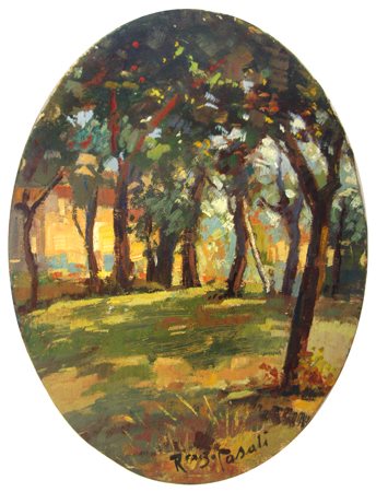 RENZO CASALI Livorno 1898 – Livorno 1977 Senza titolo Olio su tavola 24 x 18....