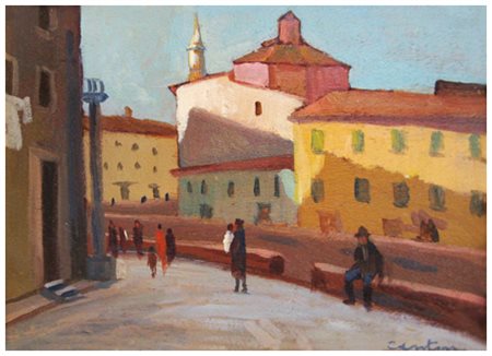 GINO CENTONI Livorno 1891 – Livorno 1960 Senza titolo Olio su tavola 15,5 x...