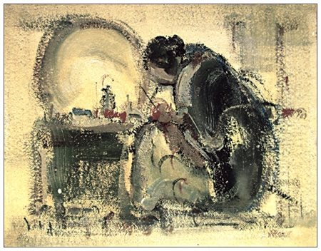 DANTI ALVARO Livorno 1911 – Livorno 1985 Senza titolo Olio su faesite 30 x...