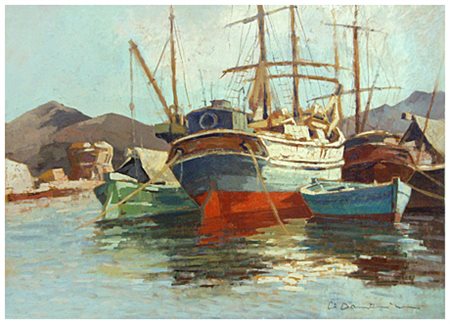 CARLO DOMENICI Livorno 1898 – Valdana di Portoferraio 1981 Senza titolo Olio...