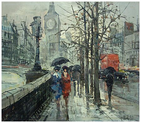 GIUNTOLI Senza titolo Olio su tela 50 x 60. Firma in b. a d. B.A.: 90