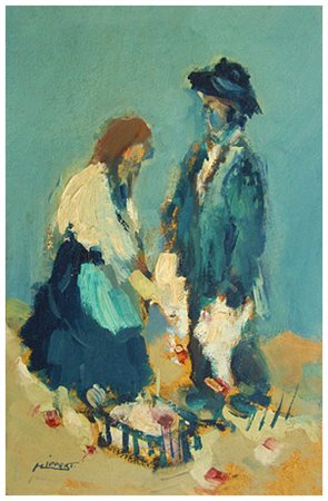 FRANCO HIPPERT Livorno 1932 – ? Senza titolo Olio su tavola 30 x 20. Firma in...