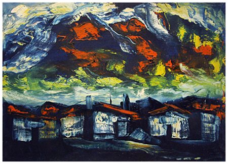 WALTER Lerici 1914 – Viareggio 2007 Senza titolo 1982 Olio su tela 50 x 70....