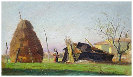 GIORGIO LUXARDO Livorno 1937 Presso Salviano (Livorno) 1963 Olio su cartone...